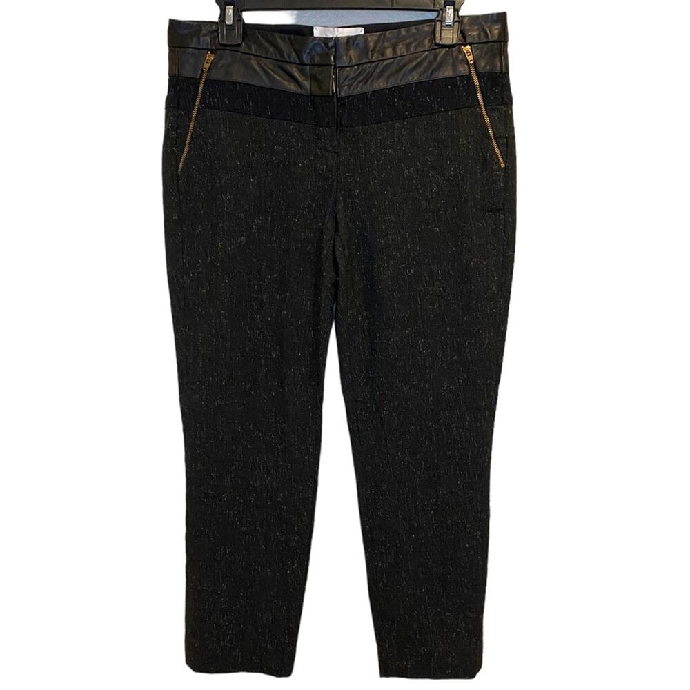 ALC Lambskin Trim Wool‎ Blend Slim Cropped Pants Size 8